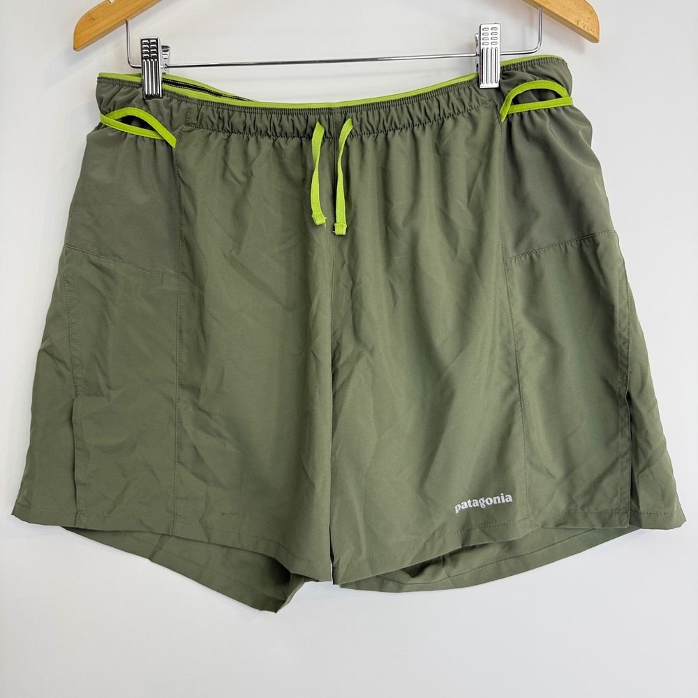 Patagonia Strider Pro Shorts Men L Green 5" Inseam Running 24633 SP21 INDG